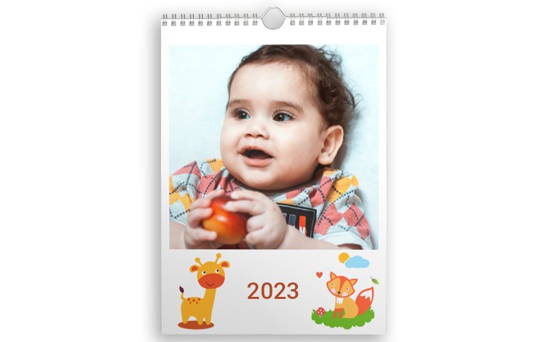 Calendario A3 Baby Animals White